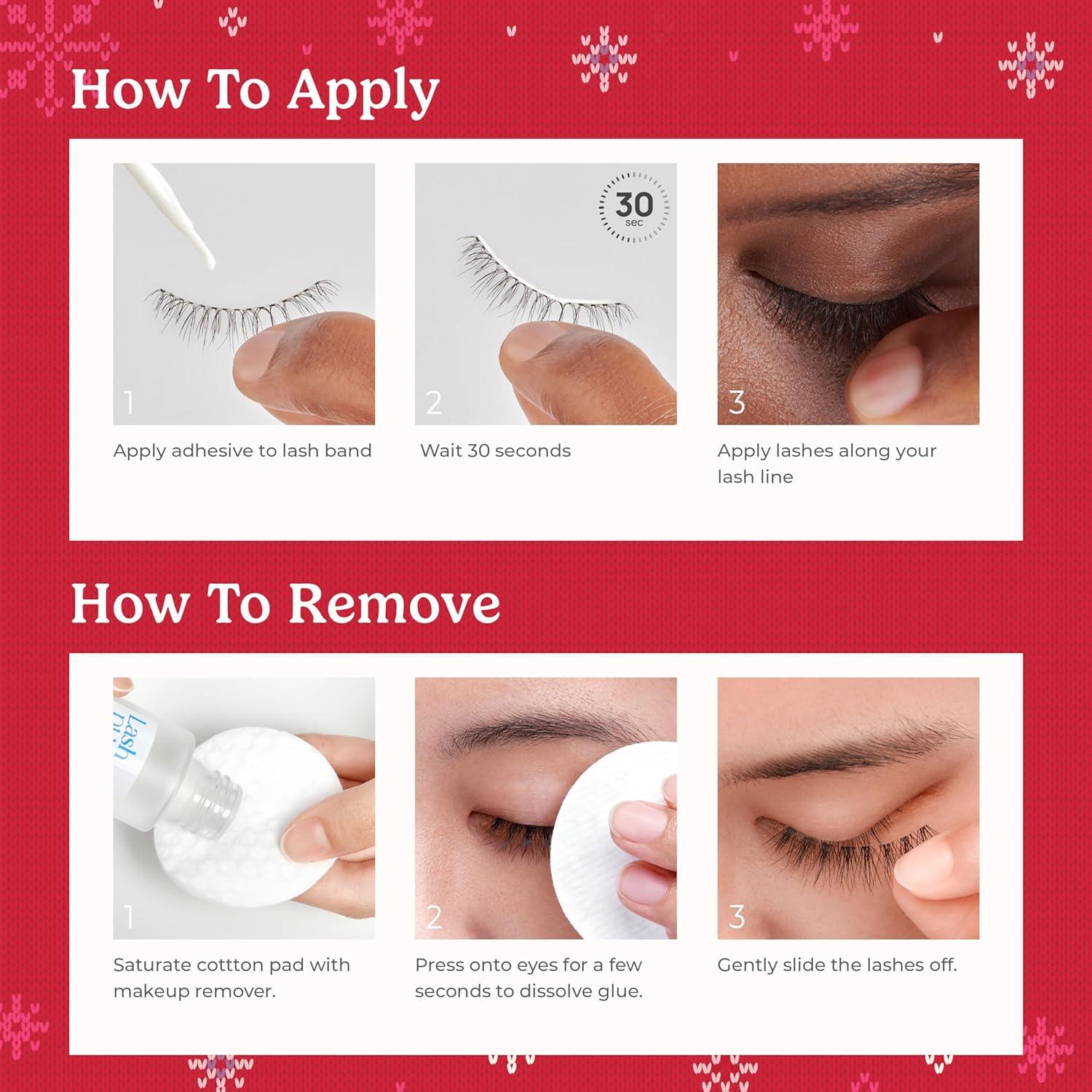imageKISS Lash Couture The Muses Holiday False Eyelashes Noblesse 12mm Tapered Ends Wispy Faux Silk Finish Vegan CrueltyFree Lightweight 1 Pair Lash Glue NET WT 1g 0035 ozNoBlesse
