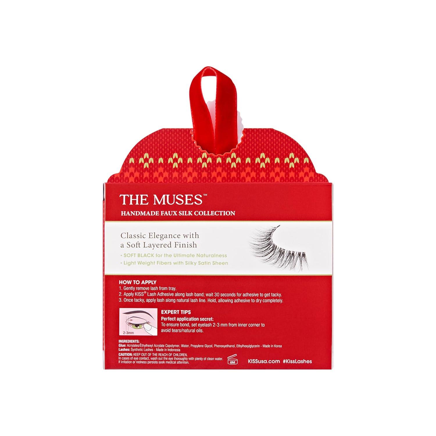 imageKISS Lash Couture The Muses Holiday False Eyelashes Noblesse 12mm Tapered Ends Wispy Faux Silk Finish Vegan CrueltyFree Lightweight 1 Pair Lash Glue NET WT 1g 0035 ozNoBlesse