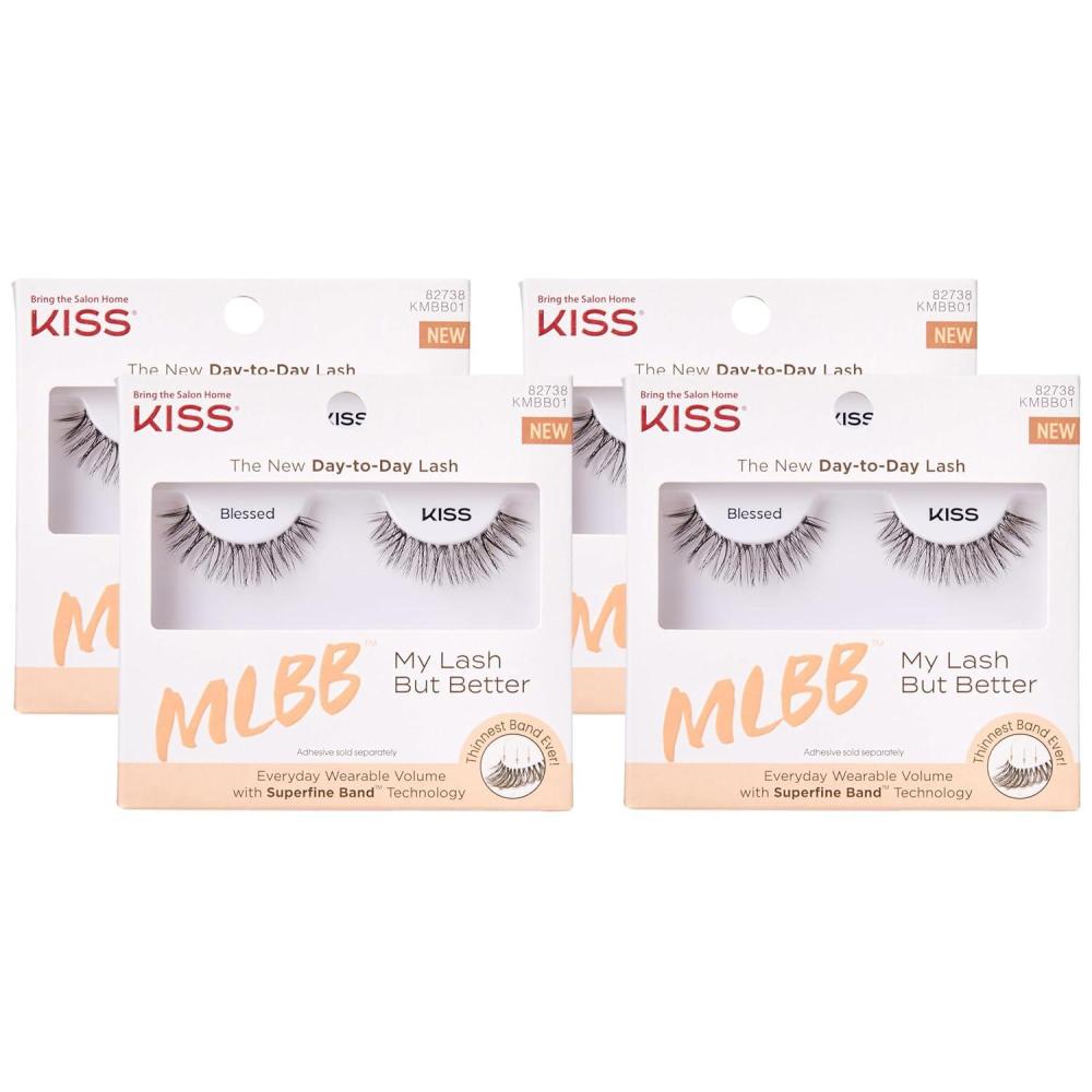 imageKISS My Lash But Bolder 3D Volume False Eyelashes Slim Thicc Black Comfortable Voluminous NaturalLooking Faux Mink Vegan Fuller 3D Lashes Superfine Knotless Fluffy amp Soft 1 PairBlessed