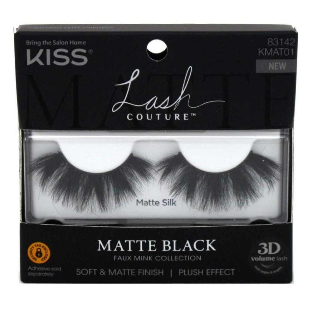 imageKiss Lash Couture Matte Black Faux Mink 3D Matte Silk Pack of 6