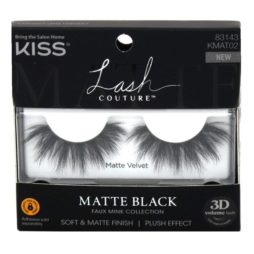 imageKiss Lash Couture Matte Black Faux Mink 3D Matte Velvet Pack of 3