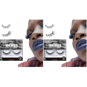 KISS Lash Couture Rebel Collection, False Eyelashes, ‘Downtown Girl’, 14 mm, Includes 1 Pair Of Lash, Contact Lens Friendly, Easy to Apply, Reusable Strip Lashes (Pack of 2)(1 pair (Pack of 2))