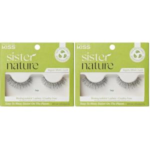 KISS Lash Couture Rebel Collection, False Eyelashes, ‘Volume Up’, 12 mm, Includes 1 Pair Of Lash, Contact Lens Friendly, Easy to Apply, Reusable Strip Lashes (Pack of 2)(1 pair (Pack of 2))