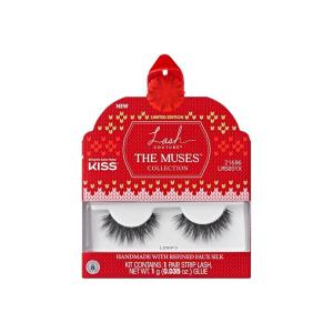 KISS Lash Couture The Muses Holiday False Eyelashes, ‘’Noblesse’, 12mm, Tapered Ends, Wispy Faux Silk Finish, Vegan, Cruelty-Free, Lightweight, 1 Pair + Lash Glue, NET WT. 1g (0.035 oz.)(Legacy)