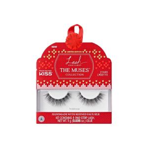 KISS Lash Couture The Muses Holiday False Eyelashes, ‘’Noblesse’, 12mm, Tapered Ends, Wispy Faux Silk Finish, Vegan, Cruelty-Free, Lightweight, 1 Pair + Lash Glue, NET WT. 1g (0.035 oz.)(NoBlesse)
