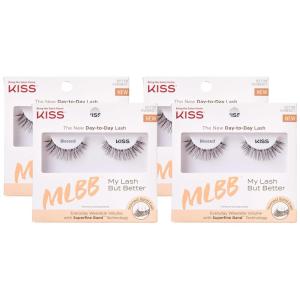 KISS My Lash But Bolder 3D Volume False Eyelashes – Slim Thicc, Black, Comfortable, Voluminous, Natural-Looking, Faux Mink, Vegan, Fuller, 3D Lashes, Superfine, Knotless, Fluffy & Soft | 1 Pair(Blessed)