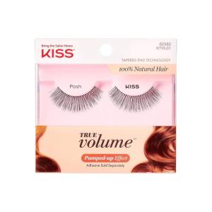 KISS True Volume Multi-Layered False Eyelashes with Tapered End Technology, 100% Natural Hair, Cruelty Free, Reusable, Contact Lens Friendly, “Posh”, 1 Pair(1 Pair (Pack of 1))