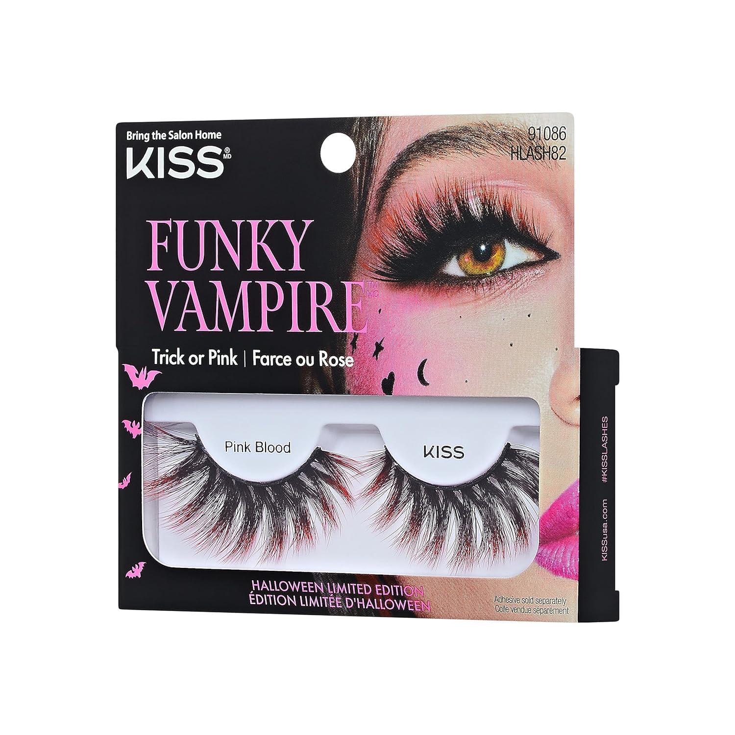 imageKISS Halloween Limited Edition Pink Zombie False Eyelashes 1 Pair PinkfectiousPink Blood