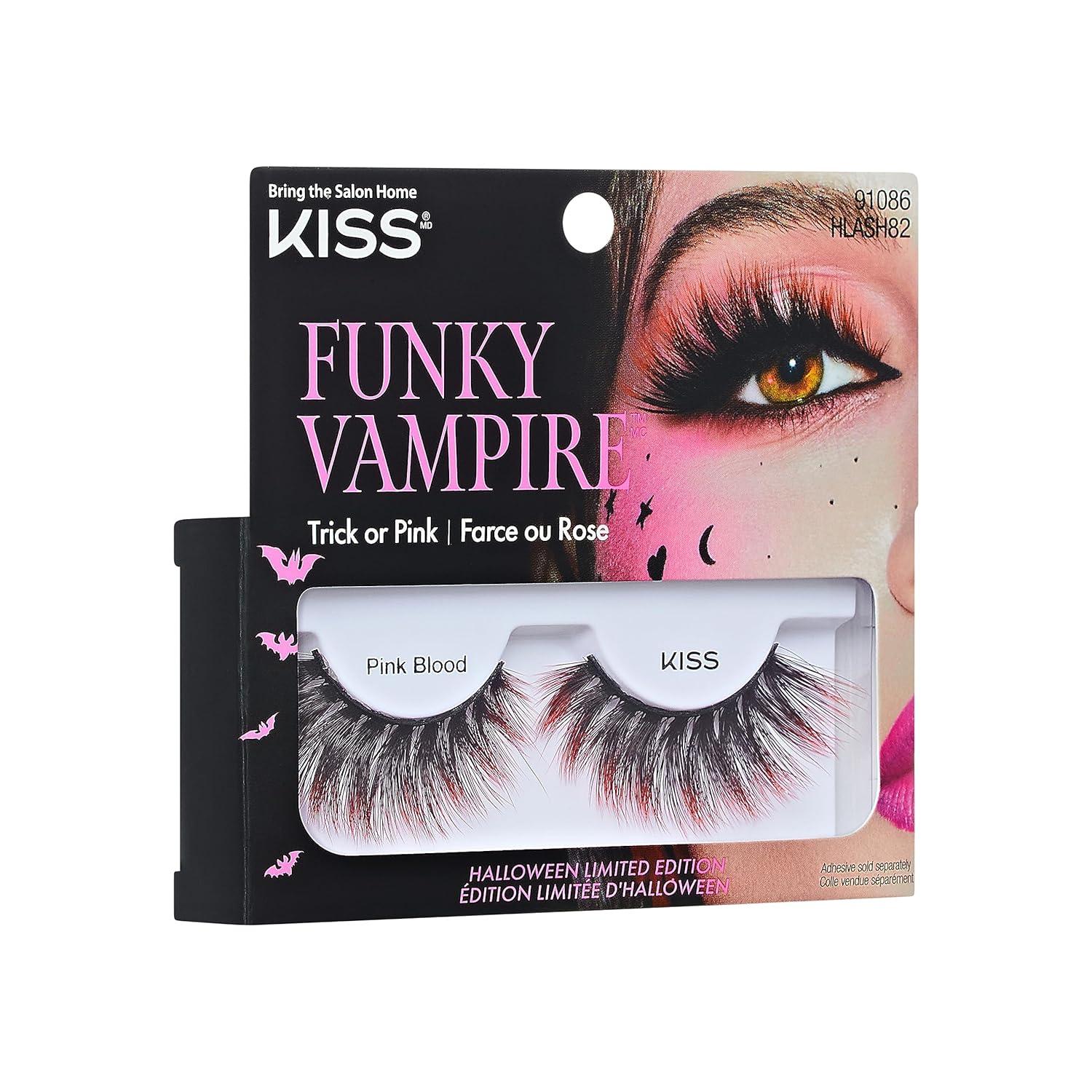 imageKISS Halloween Limited Edition Pink Zombie False Eyelashes 1 Pair PinkfectiousPink Blood
