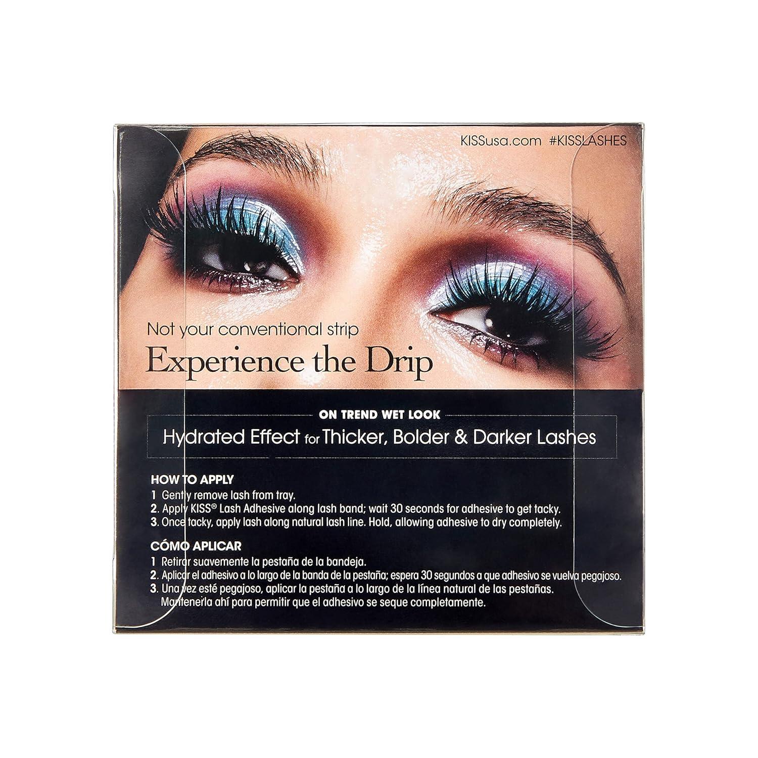 imageKISS Lash Drip False Eyelashes Spiky X Boosted Volume Unique Wet Look Hydrated Effect1 Pair Pack of 1