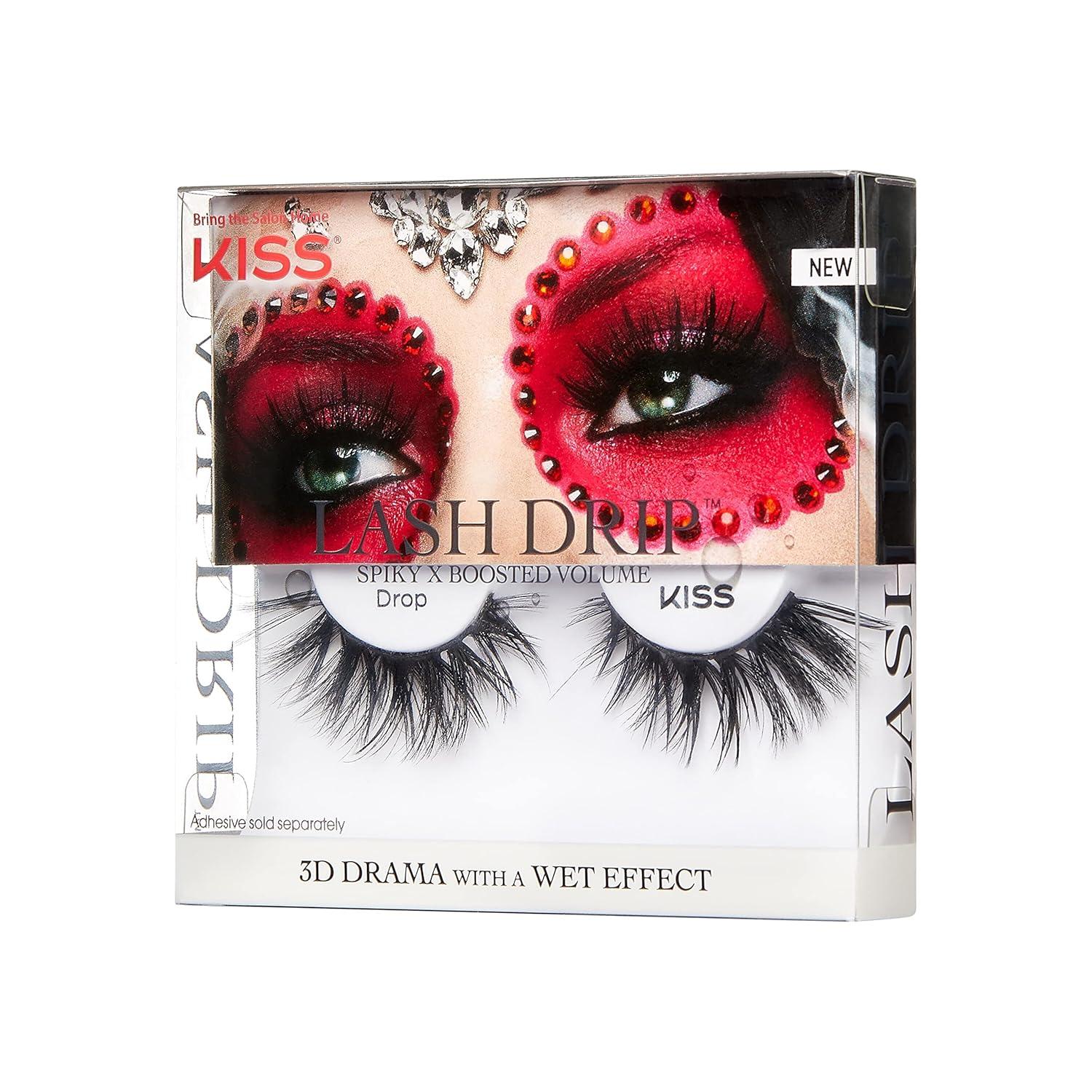 imageKISS Lash Drip False Eyelashes Spiky X Boosted Volume Unique Wet Look Hydrated Effect1 Pair Pack of 1