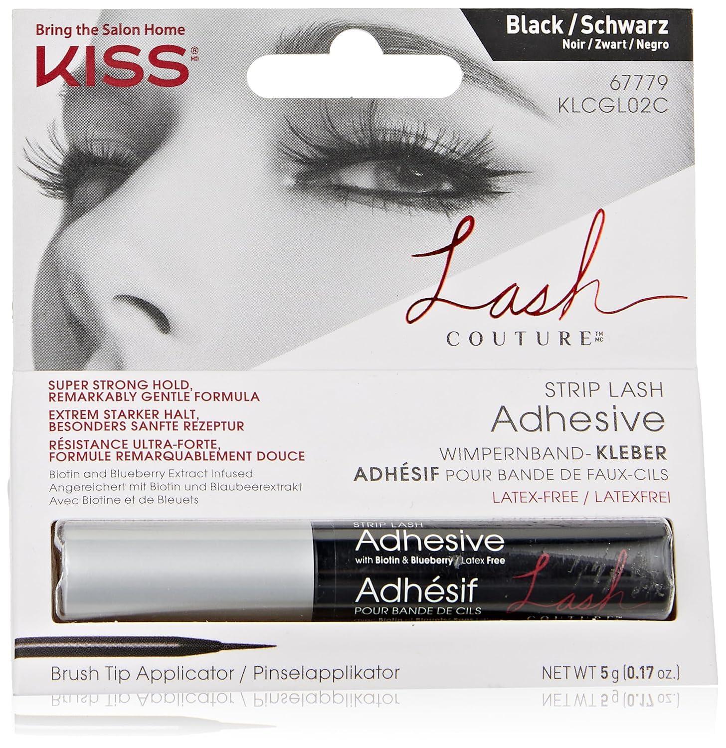 imageKISS Looks So Natural False Eyelashes Shy 12mm 5 Pairs Lash Couture Lash Glue Black Adhesive Strip Lashes