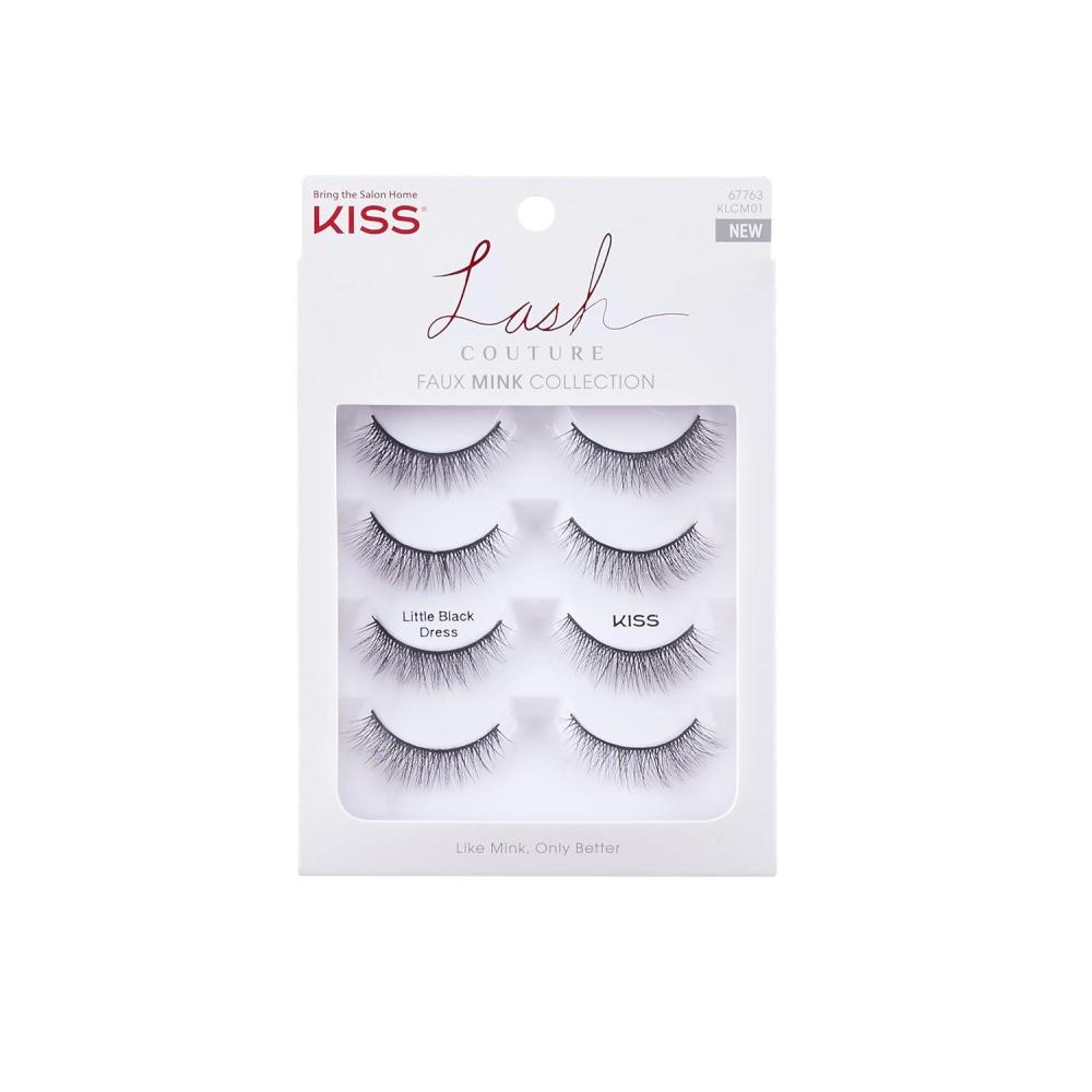 imageKISS Lash Couture False Eyelashes Little Black Dress 12 mm 4 Pairs KISS Strip Lash Adhesive Clear 021 fl oz