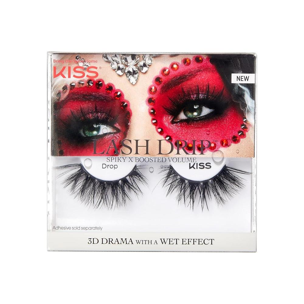 imageKISS Lash Drip False Eyelashes Spiky X Boosted Volume Unique Wet Look Hydrated Effect1 Pair Pack of 1