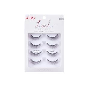 KISS Lash Couture False Eyelashes Little Black Dress, 12 mm, 4 Pairs + KISS Strip Lash Adhesive, Clear, 0.21 fl oz