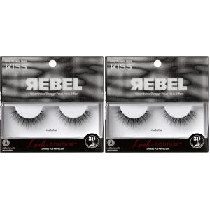 KISS Lash Couture Rebel Collection, False Eyelashes, ‘Main Character’, 12 mm, Includes 1 Pair Of Lash, Contact Lens Friendly, Easy to Apply, Reusable Strip Lashes (Pack of 2)