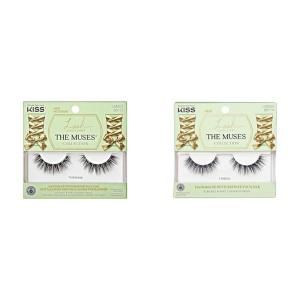 KISS Lash Couture The Muses Collection False Eyelashes, Noblesse’ & Legacy’, 12 mm, Handmade, Refined Faux Silk, Reusable Strip Lashes Bundle, 1 Pair Each