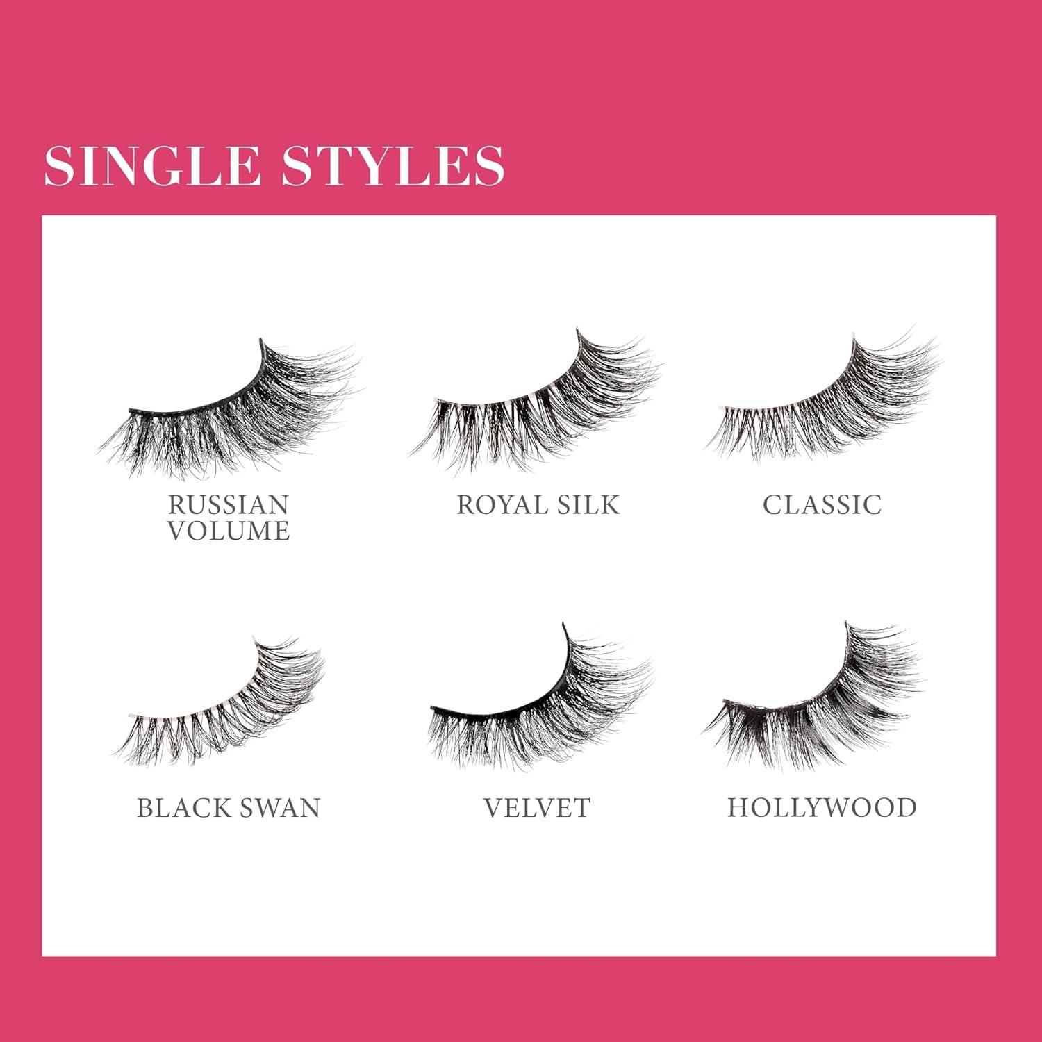 imageKISS Lash Couture LuXtensions Collection False Eyelashes Flat Lash Technology Super Slim Lash Band Real Lash Extension Fibers Reusable Style Cashmere 14mm 1 Pair Strip Lashes Pack of 2
