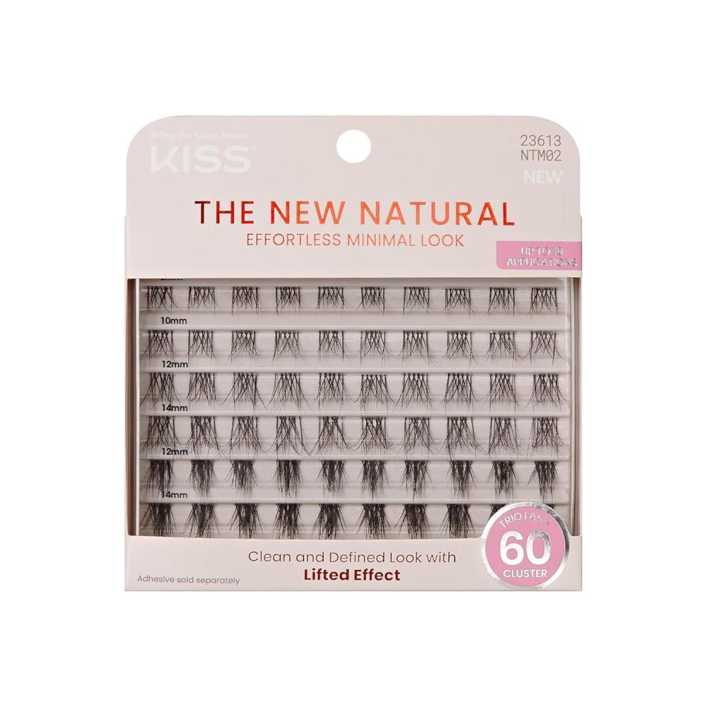 imageKISS The New Natural False Eyelashes Nude Blazer Cluster Trio 8mm14mm Includes 60 Clusters Easy to Apply Reusable Lash Clusters