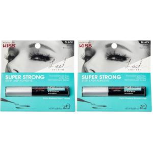 KISS Lash Couture, Lash_Glue, Super Strong Strip Adhesive, Black, Includes Lash Adhesive, Long Lasting Wear, Can Be Used with Strip Lashes and Clusters (Pack of 2)(Black)
