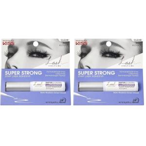 KISS Lash Couture, Lash_Glue, Super Strong Strip Adhesive, Black, Includes Lash Adhesive, Long Lasting Wear, Can Be Used with Strip Lashes and Clusters (Pack of 2)(Clear)