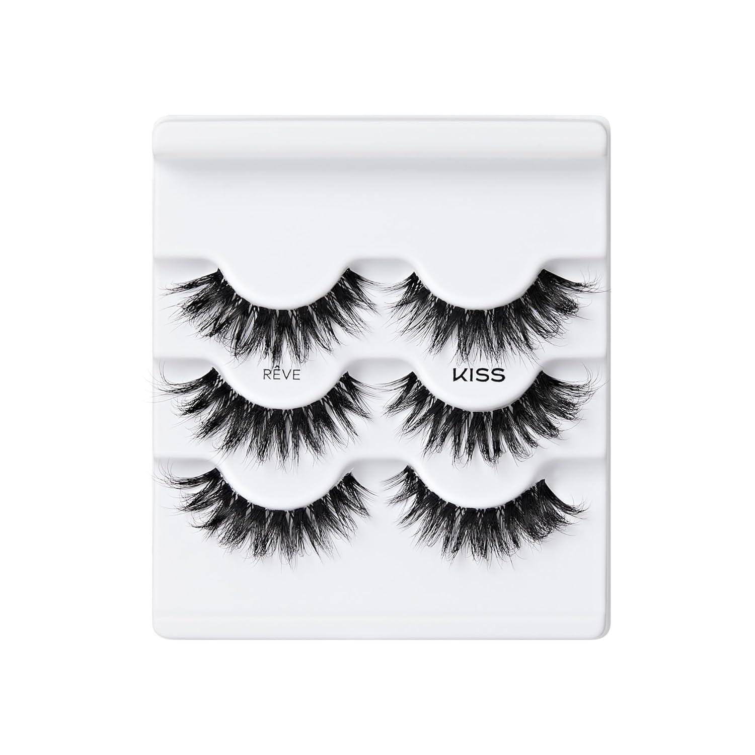 imageKISS Lash Couture False Eyelashes Reve 7mm16mm Includes 3 Pairs Strip Lashes Easy to Apply Reusable Lash Clusters