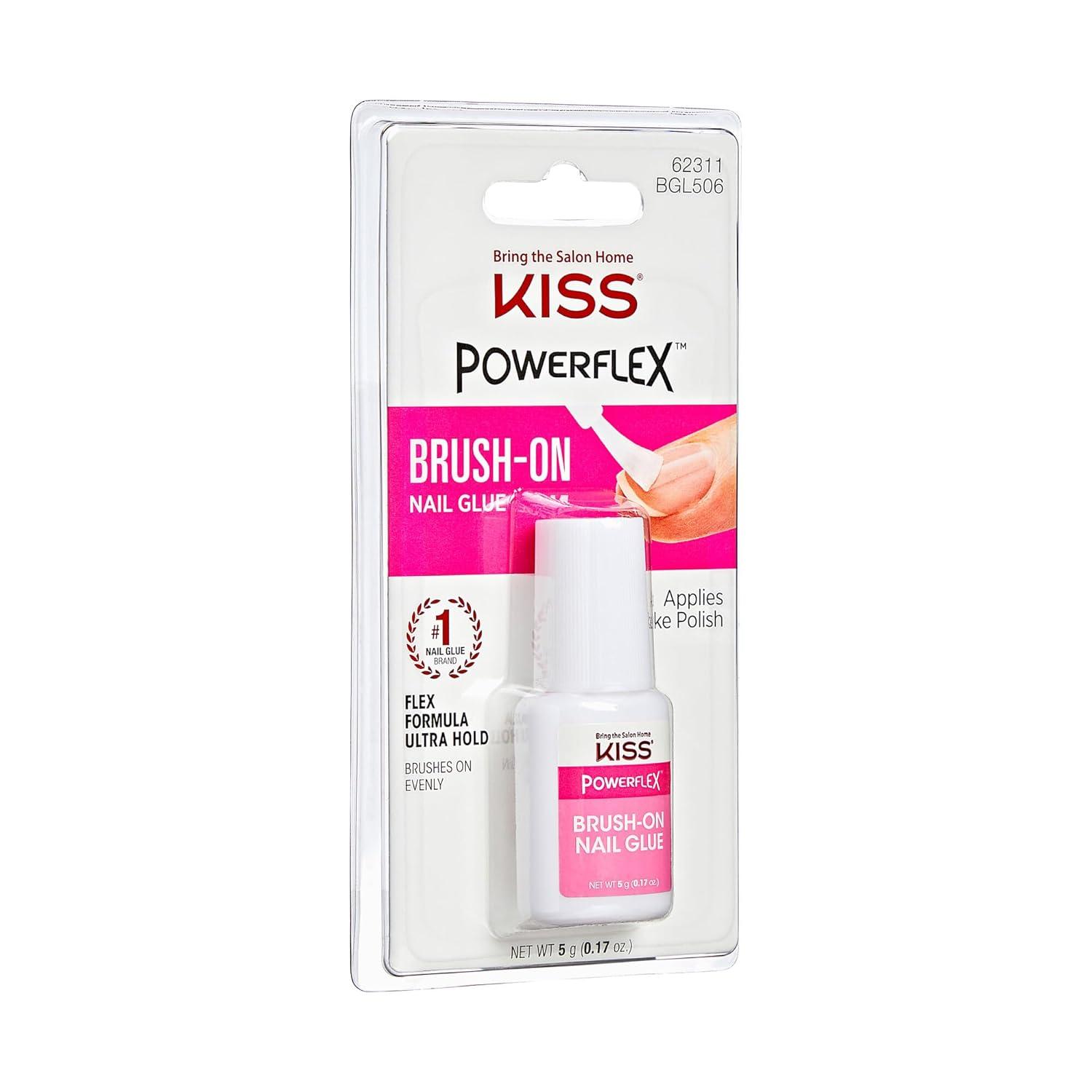 imageKISS Looks So Natural False Eyelashes Shy 12 mm 5 Pairs KISS PowerFlex BrushOn Nail Glue for Press On Nails Ultra Hold Flex Formula 5g