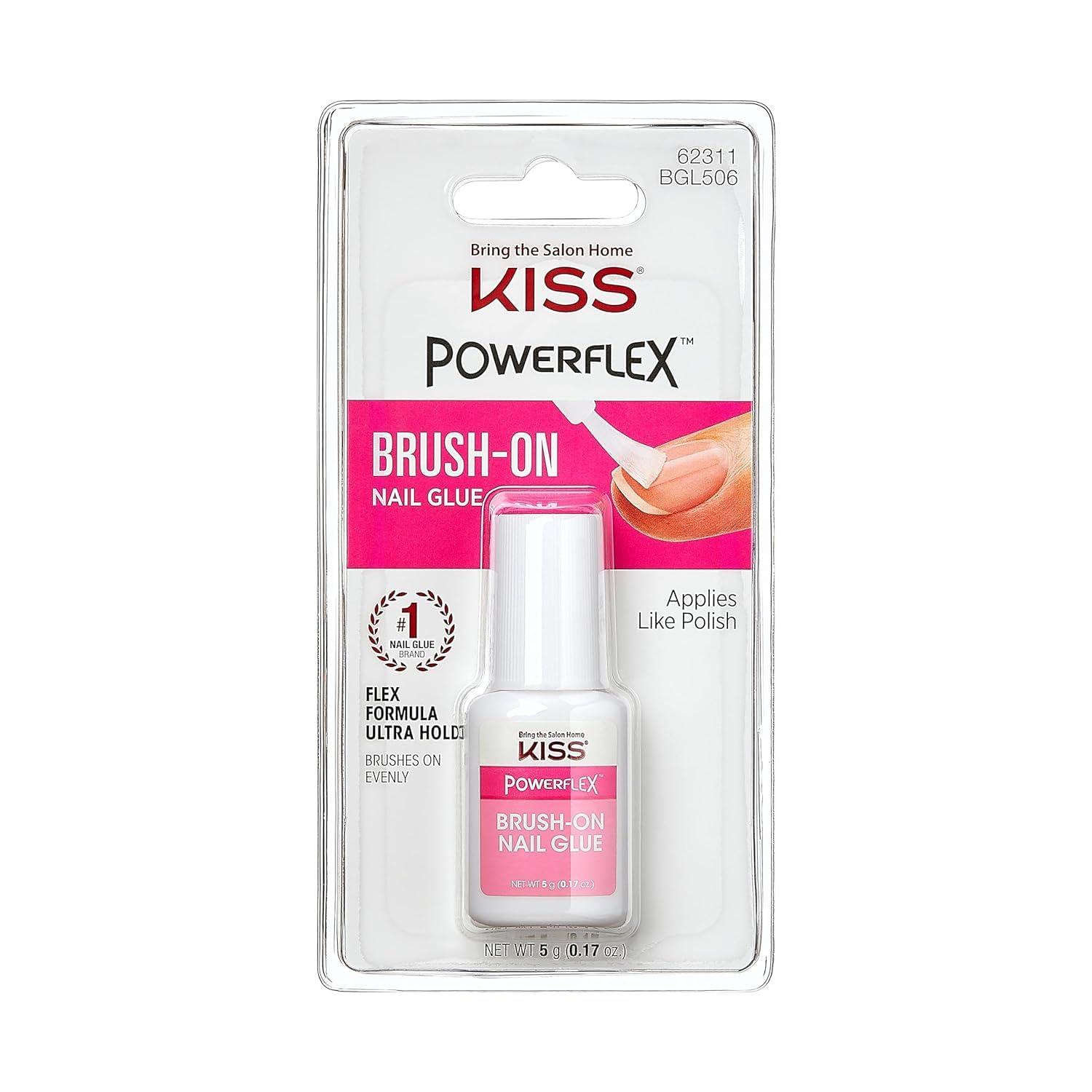 imageKISS Looks So Natural False Eyelashes Shy 12 mm 5 Pairs KISS PowerFlex BrushOn Nail Glue for Press On Nails Ultra Hold Flex Formula 5g
