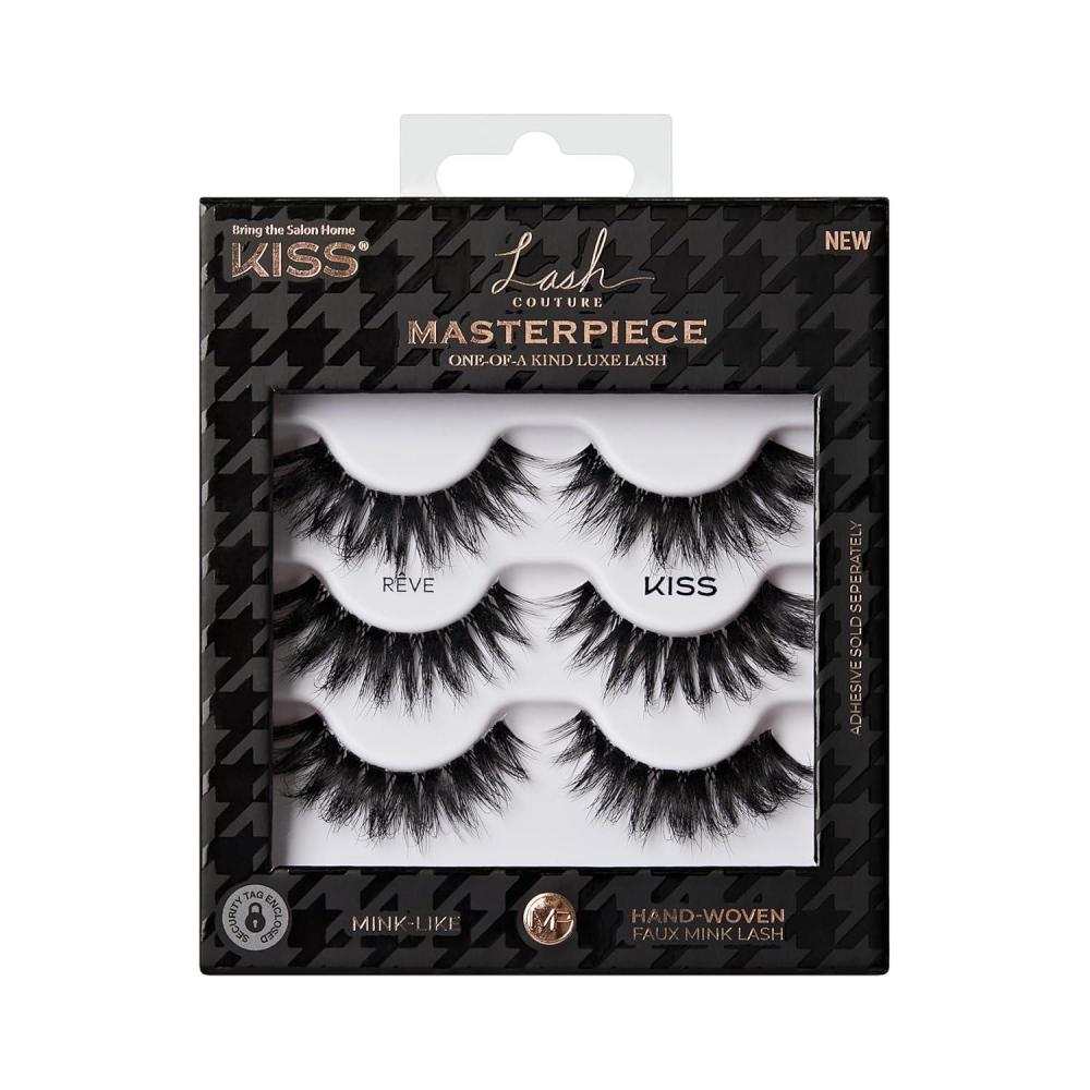 imageKISS Lash Couture False Eyelashes Reve 7mm16mm Includes 3 Pairs Strip Lashes Easy to Apply Reusable Lash Clusters