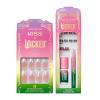 Glinda Nail & Lash Bundle, KISS X WICKED: FOR GOOD Press On Nails, ‘Good News Glinda’, Pink, Medium Oval, 28 Count & FALSCARA X WICKED: FOR GOOD False Eyelashes, ‘Wickedly Wonderful’, 10 Lash Clusters