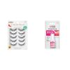 KISS Looks So Natural False Eyelashes ‘Shy’, 12 mm, 5 Pairs; KISS PowerFlex Brush-On Nail Glue for Press On Nails, Ultra Hold Flex Formula, 5g