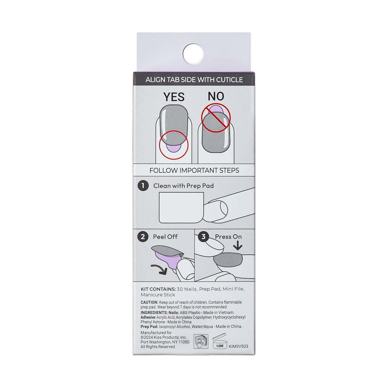 imageKISS imPRESS No Glue Mani Press On Nails Design This Feeling Light Pink Petite Size Squoval Shape Includes 30 Nails Prep Pad Instructions Sheet 1 Manicure Stick 1 Mini FileThis Feeling