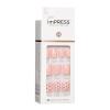 KISS imPRESS No Glue Mani Press On Nails, Design, ‘This Feeling’, Light Pink, Petite Size, Squoval Shape, Includes 30 Nails, Prep Pad, Instructions Sheet, 1 Manicure Stick, 1 Mini File(Pink Crystals)