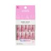 KISS GLAM, Press On Nails, Nail glue included, ‘Pink Sugar’, Pink, Long Size, Coffin Shape, Includes 32 Nails, 2g Glue, 1 Manicure Stick, 1 Mini File