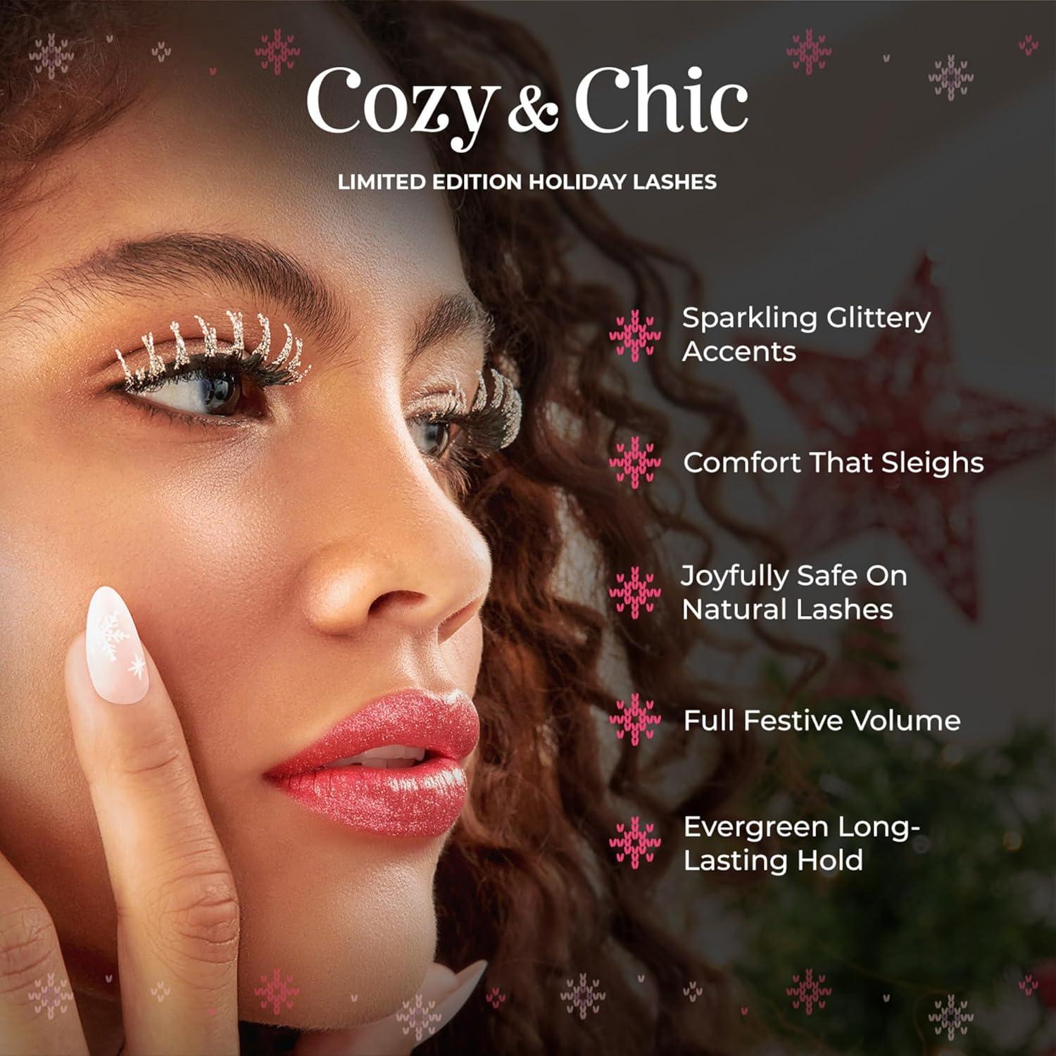imageKISS Holiday Lash Couture Faux Mink False Eyelashes Little Black Dress 12mm CrueltyFree 3 Pairs 1 Pair with Glitter KISS SuperStick Strip Lash Adhesive Black Net Wt 48g 017 ozJubilee
