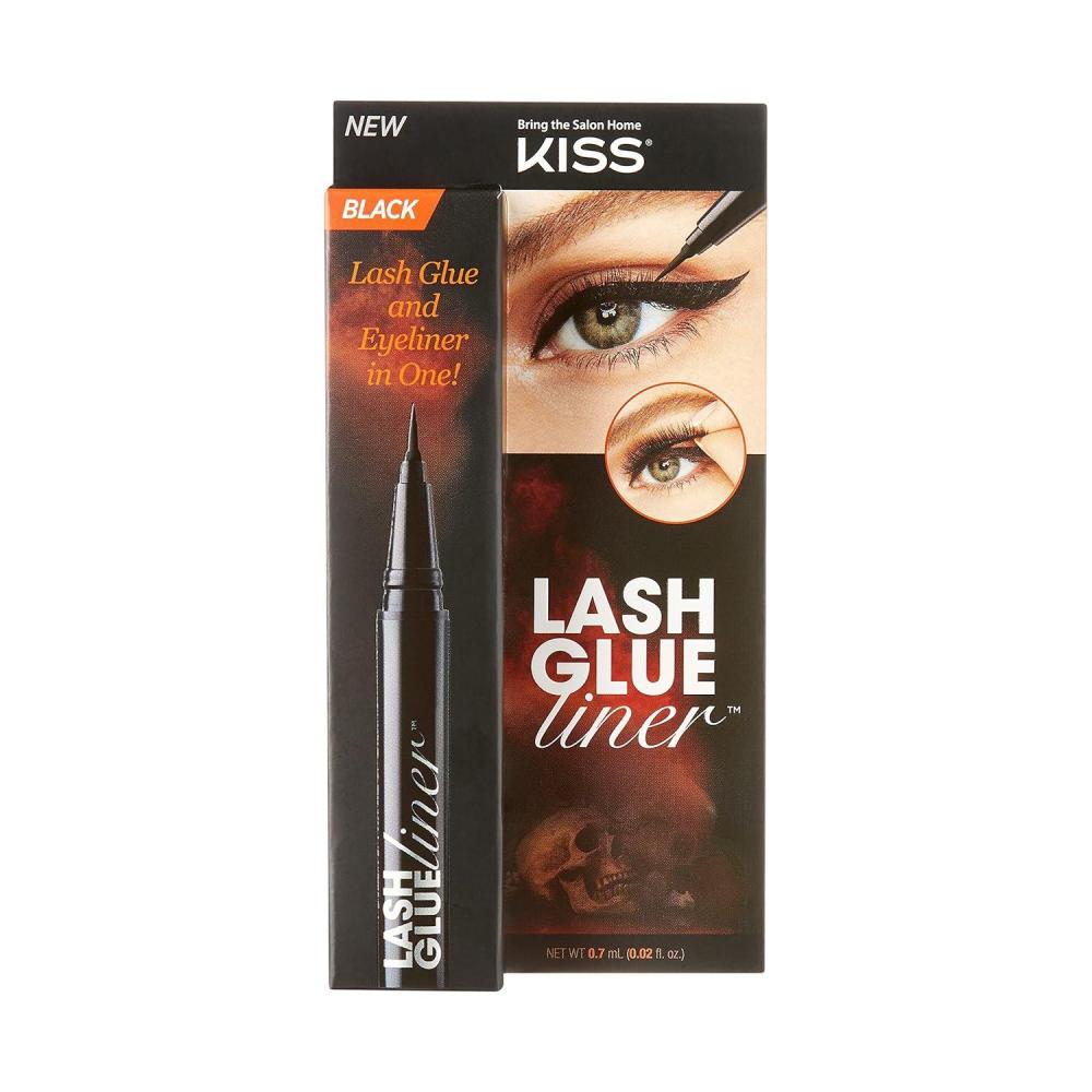 imageKISS Lash GLUEliner 2in1 FeltTip Eyeliner and Lash Adhesive Long Lasting Wear Can Be Used With Strip Lashes and Lash Clusters Net Wt 07 mL 002 fl oz Black