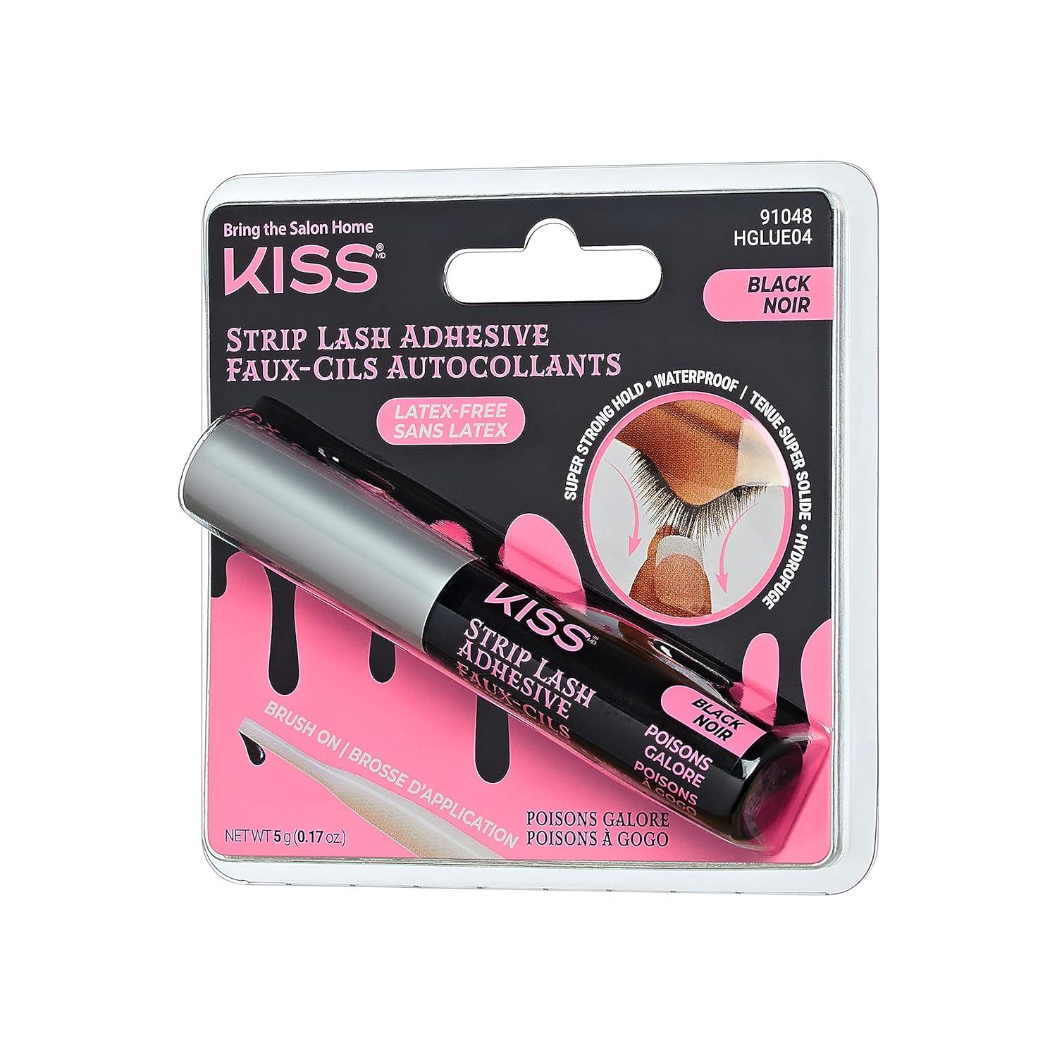 imageKISS Halloween Strip Lash Adhesive Latex Free Net Wt 5 g 017 oz Black
