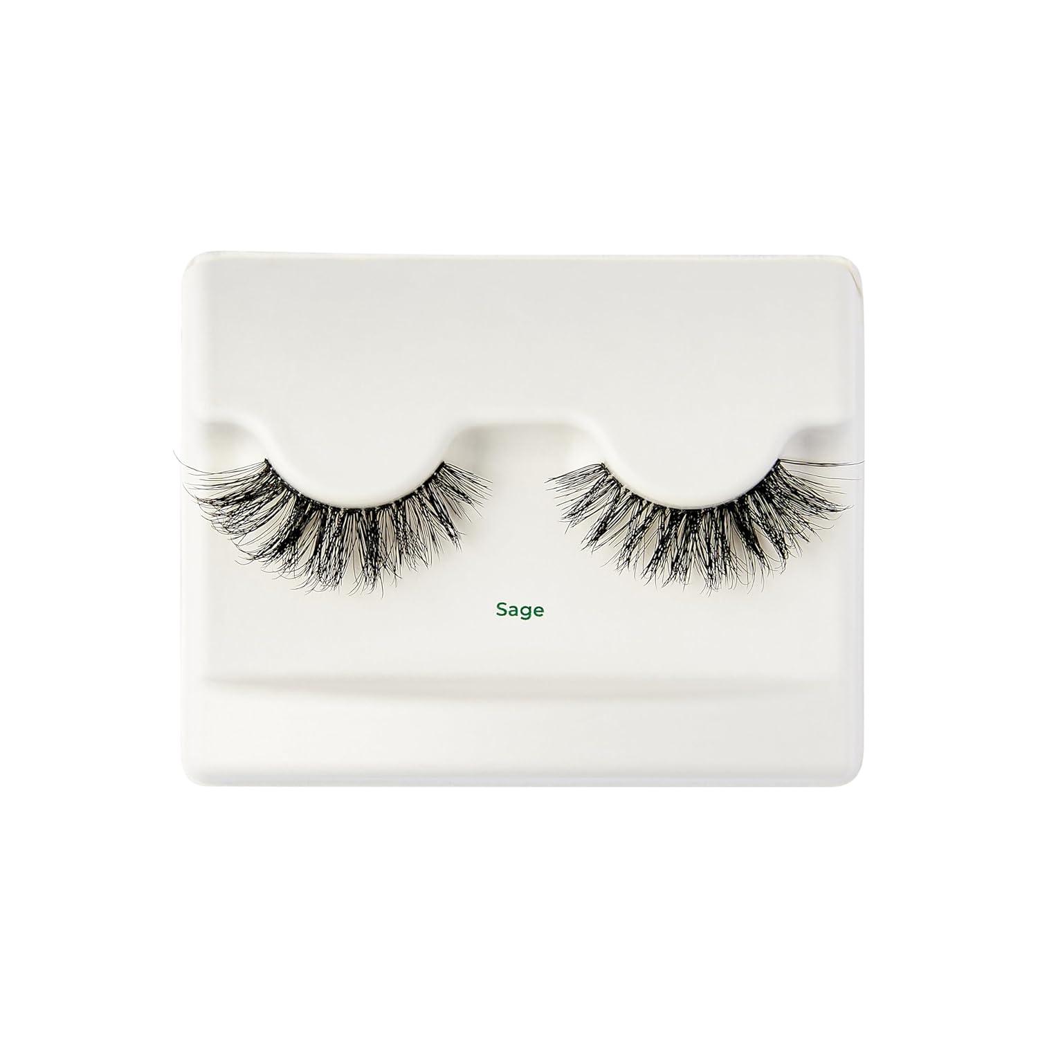 imageKISS Sister Nature False Eyelashes Sage 12 mm Biodegradable amp Recyclable Easy to Apply Reusable Strip Lashes 100 Natural Hair Soft amp Wispy Finish Includes 1 Pair Fake Eyelashes Pack of 21 pair Pack of 2
