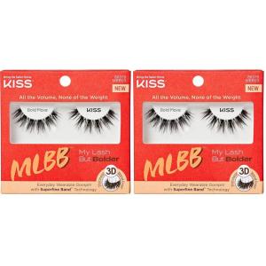 KISS My Lash But Bolder, False Eyelashes, Bold Move’, 12 mm, Includes 1 Pair, Contact Lens Friendly, Easy to Apply, Reusable Strip Lashes, Glue On Lashes (Pack of 2)(Bold Move)