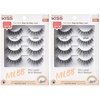 KISS My Lash But Better False Eyelashes, Well Blended’, 16 mm, Includes 4 Pairs Of Lashes, Contact Lens Friendly, Easy to Apply, Reusable Strip Lashes (Pack of 2), Black(Multipack Well Blended)