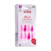 KISS Jelly Fantasy On-Trend Translucent Nails, 28 Long Sculpted Glue-On/Press-On Fake Nails, “Jelly Baby”, with Gel Nail Glue, 24 Mega Adhesive Tabs, Mini File, Manicure Stick