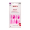 KISS Jelly Fantasy On-Trend Translucent Nails, 28 Long Sculpted Glue-On/Press-On Fake Nails, “Jelly Baby”, with Gel Nail Glue, 24 Mega Adhesive Tabs, Mini File, Manicure Stick