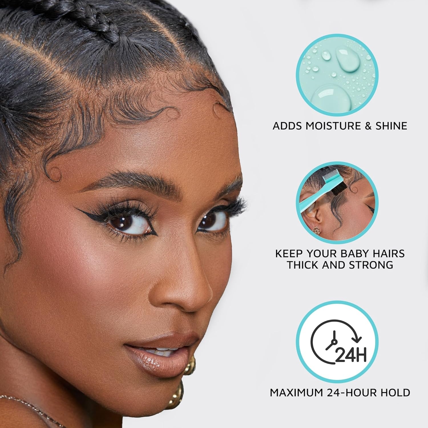 image:imageKISS COLORS amp CARE Maximum Hold Edge Fixer NonGreasy Gel Formula Infused With Biotin B7 24 Hour Hold Sweet Peach Scented 338 Fl Oz 100 mlPineapple