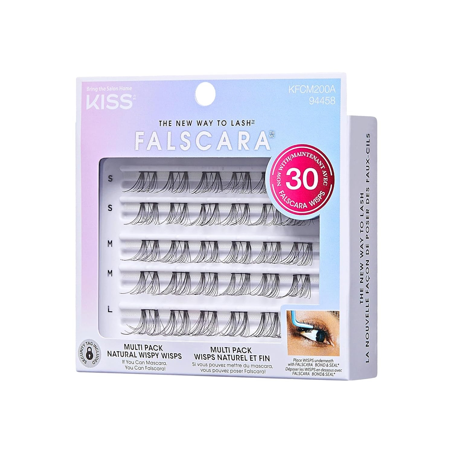 image:imageKISS Lash Extension Kit Natural Wispy Wisps 10mm12mm14mm Black 30 Lash Clusters Multipack