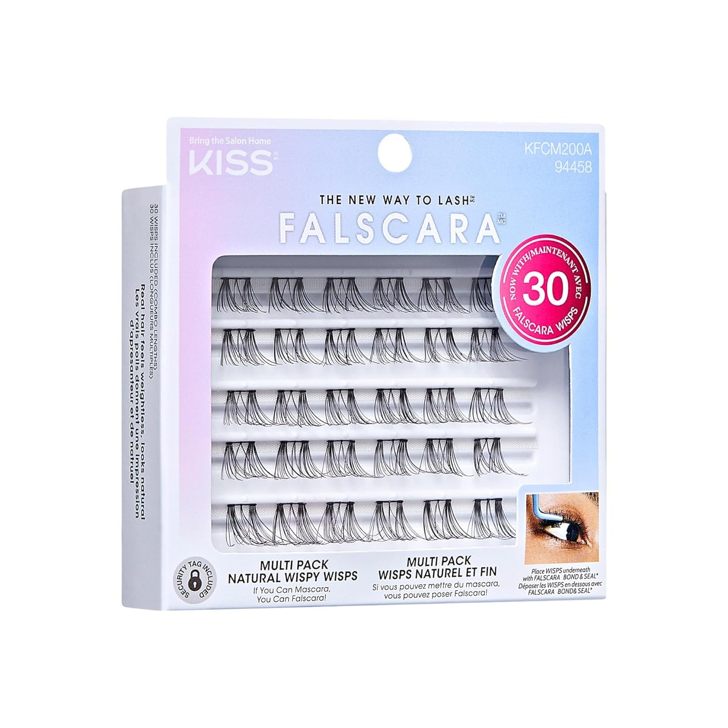 image:imageKISS Lash Extension Kit Natural Wispy Wisps 10mm12mm14mm Black 30 Lash Clusters Multipack