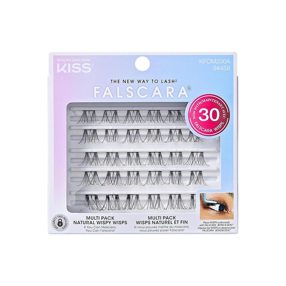 image:imageKISS Lash Extension Kit Natural Wispy Wisps 10mm12mm14mm Black 30 Lash Clusters Multipack