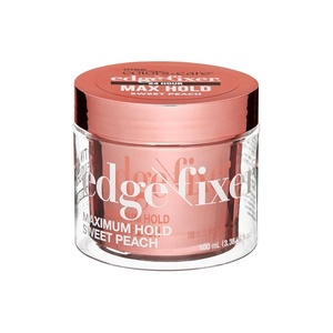 KISS COLORS & CARE Maximum Hold Edge Fixer, Non-Greasy Gel Formula Infused With Biotin B7, 24 Hour Hold, ‘Sweet Peach’ Scented, 3.38 Fl. Oz. (100 ml)(Peach)