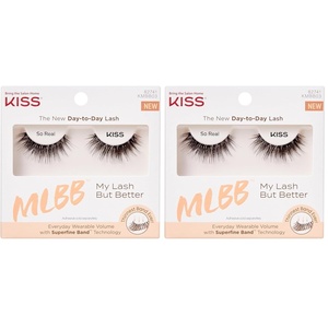KISS My Lash-But Better, False Eyelashes, ‘So Real’, 12mm, Includes 1 Pair Of Lash, Easy to Apply, Reusable Lash-Clusters (Pack of 2)