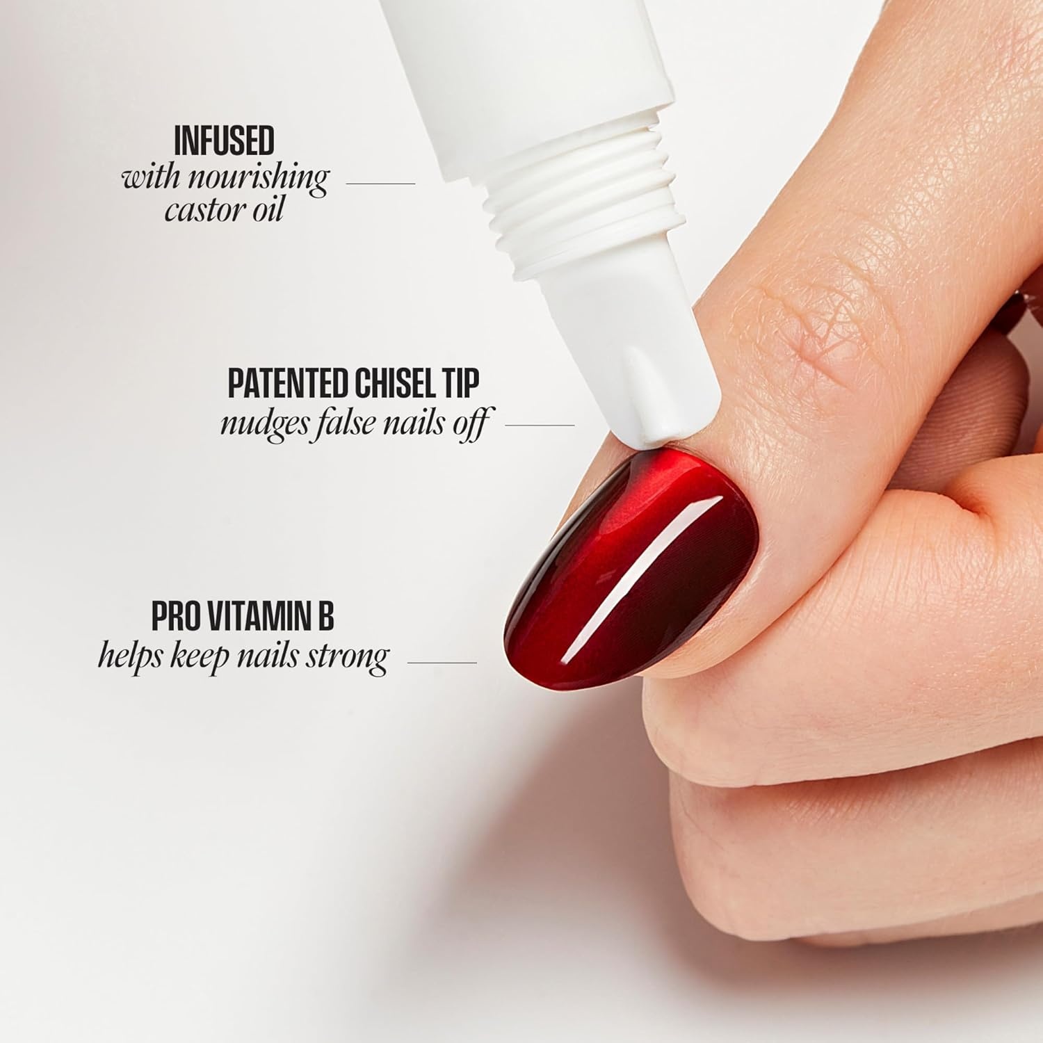 image:imageKiss Glue OFF Instant Press On Nails amp Nail Glue Remover with Chisel Tip No Damage To Natural Nails Castor Oil and Pro Vitamin B 135 mL 045 fl oz