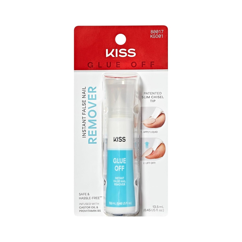 image:imageKiss Glue OFF Instant Press On Nails amp Nail Glue Remover with Chisel Tip No Damage To Natural Nails Castor Oil and Pro Vitamin B 135 mL 045 fl oz